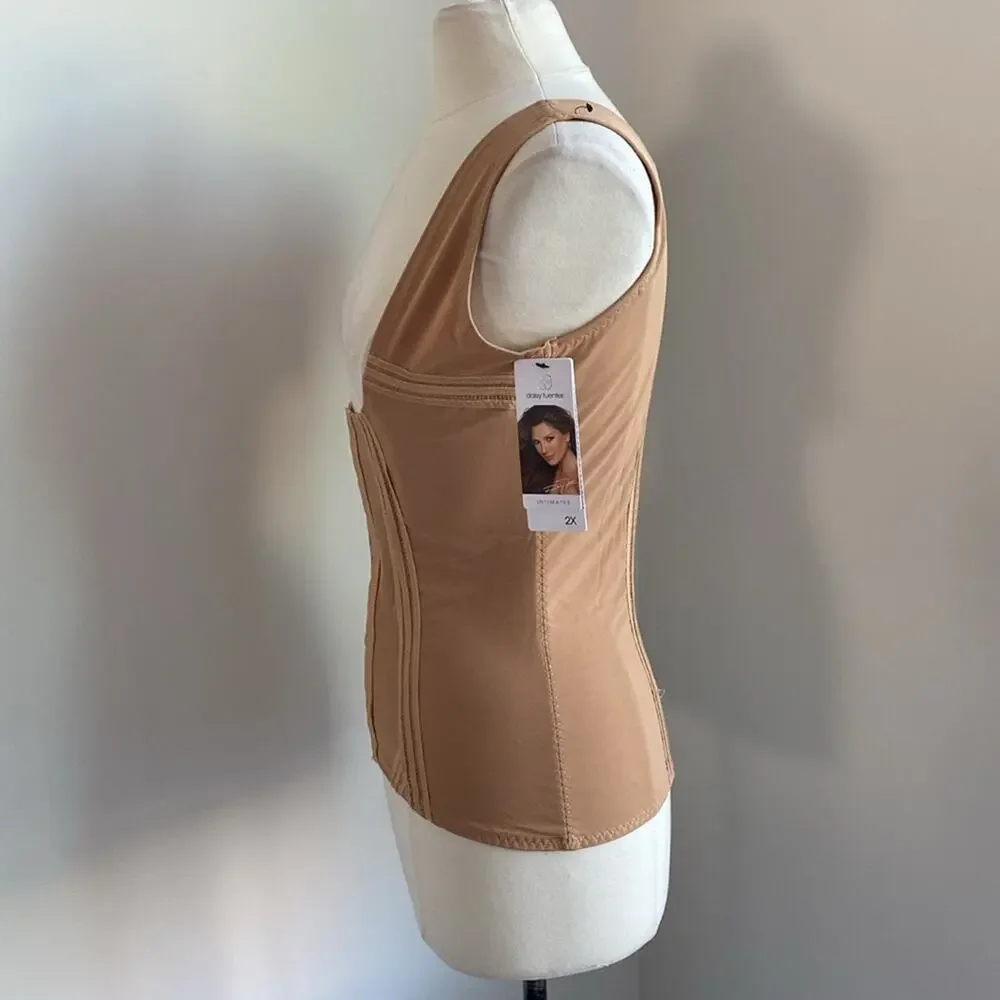 DAISY FUENTES Waist Shaping Corset Womens Sz 2X Nude Body Shaper